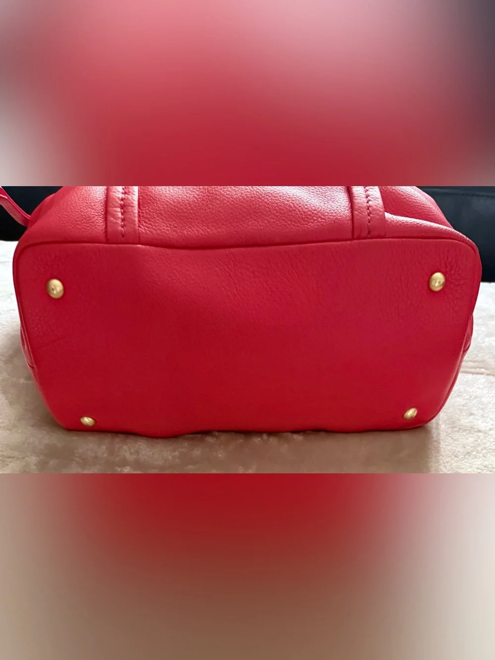 Vera Bradley Red Pebbled Leather Tote